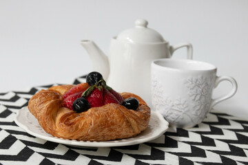 Dessert Concept , Mixed Berry Croissant