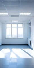 Fototapeta premium Empty Office Space with Large Windows