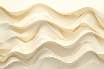 Obraz premium Abstract cream-colored background with layered flowing waves and soft curves.