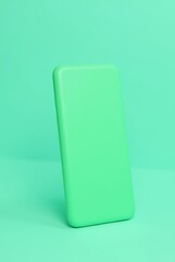 A smartphone with a bright green screen, black bezel, and slightly rounded corners