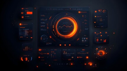 Obraz premium Sleek and Minimalist Futuristic Digital Interface Featuring Holographic HUD Sophisticated Data Visualization and Captivating GUI Elements