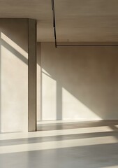 Obraz premium Minimalist Modern Interior Design with Sunlight Streaming Through Windows