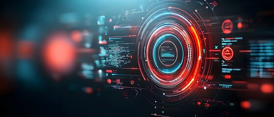 Innovative Sleek Futuristic User Interface Design with Dynamic HUD Real Time Data Displays and Technological Landscape