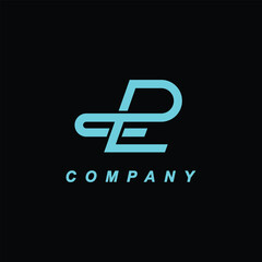 Fototapeta premium Design monogram logo letter PE for initial business 