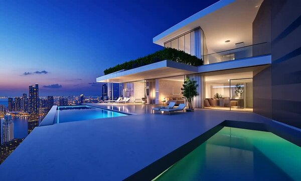 Luxury Penthouse with Infinity Pool and City View