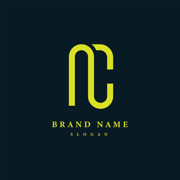 Abstract design letter nc monogram logo 
