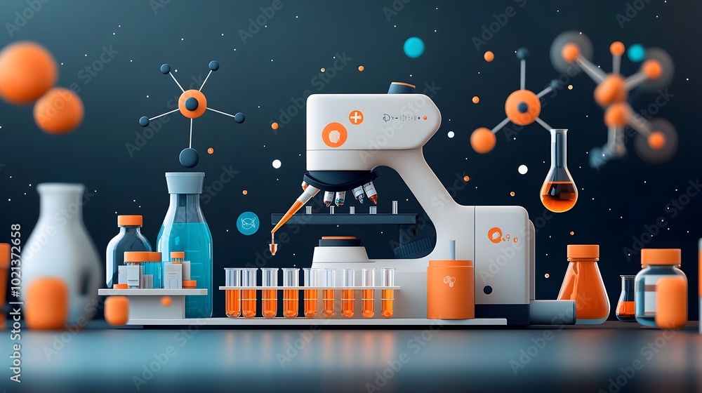 Poster a dedicated scientist meticulously pipetting a precise solution into multiple sample containers for 