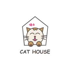 Cat house symbol icon vector 