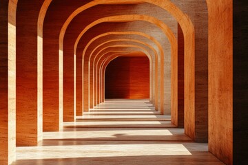 Naklejka premium A Perspective of Archways and Light in an Architectural Space