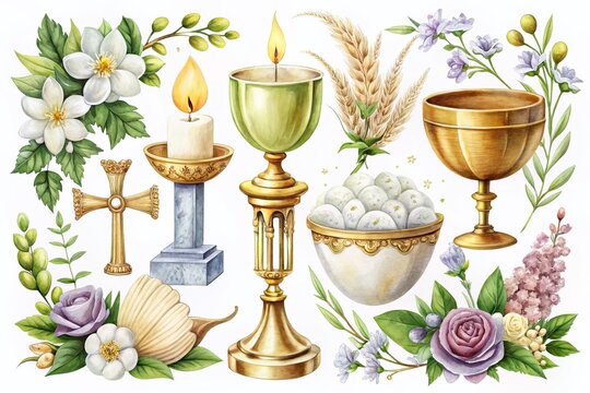 Elegant Holy Communion Clipart Collection for Religious Celebrations, Invitations, and Decorations