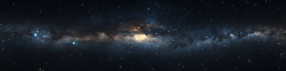 Fototapeta premium A dark, starry night with distant galaxies and space for text