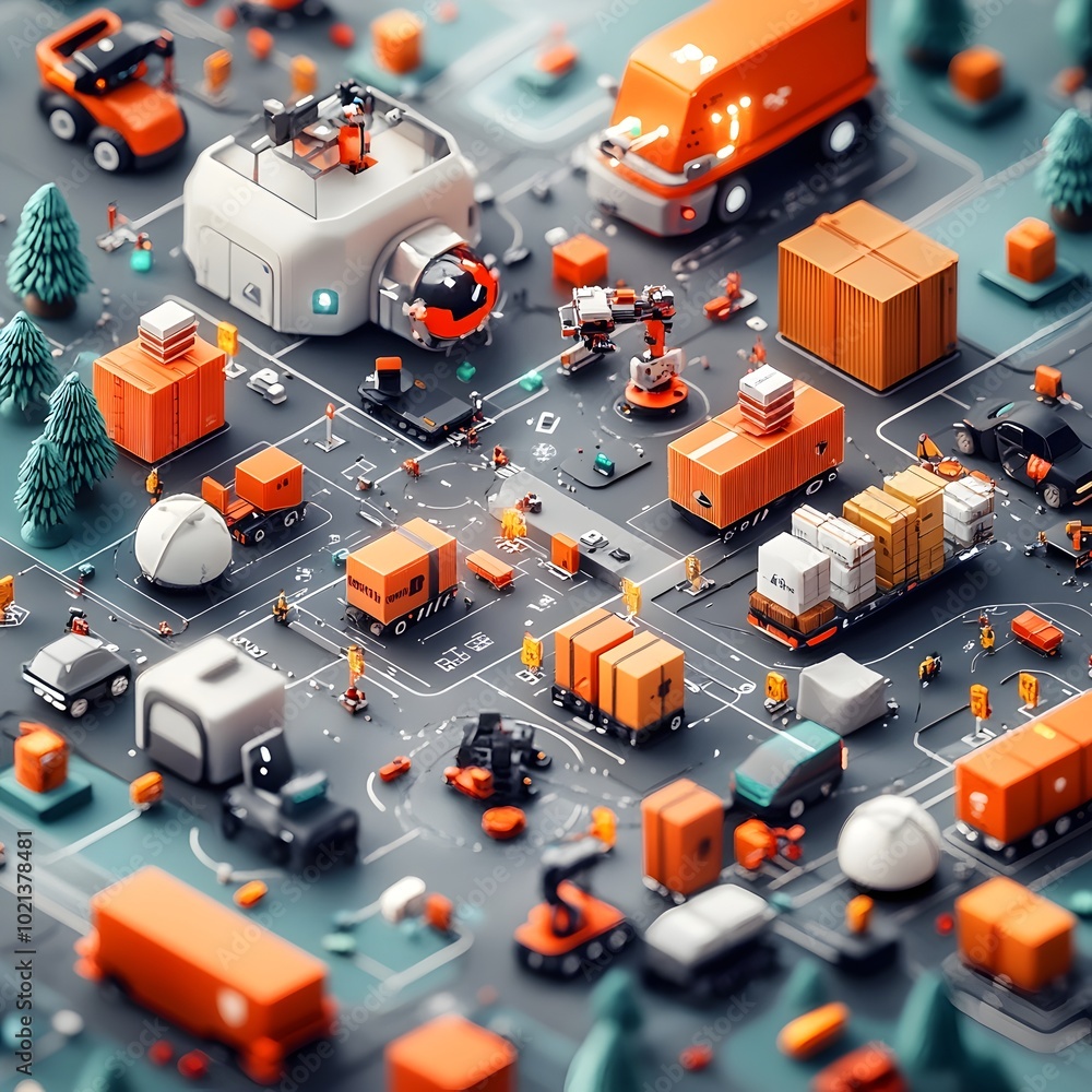 Poster ai powered global logistics hub vivid 3d visualization of worldwide distribution channels intricate 