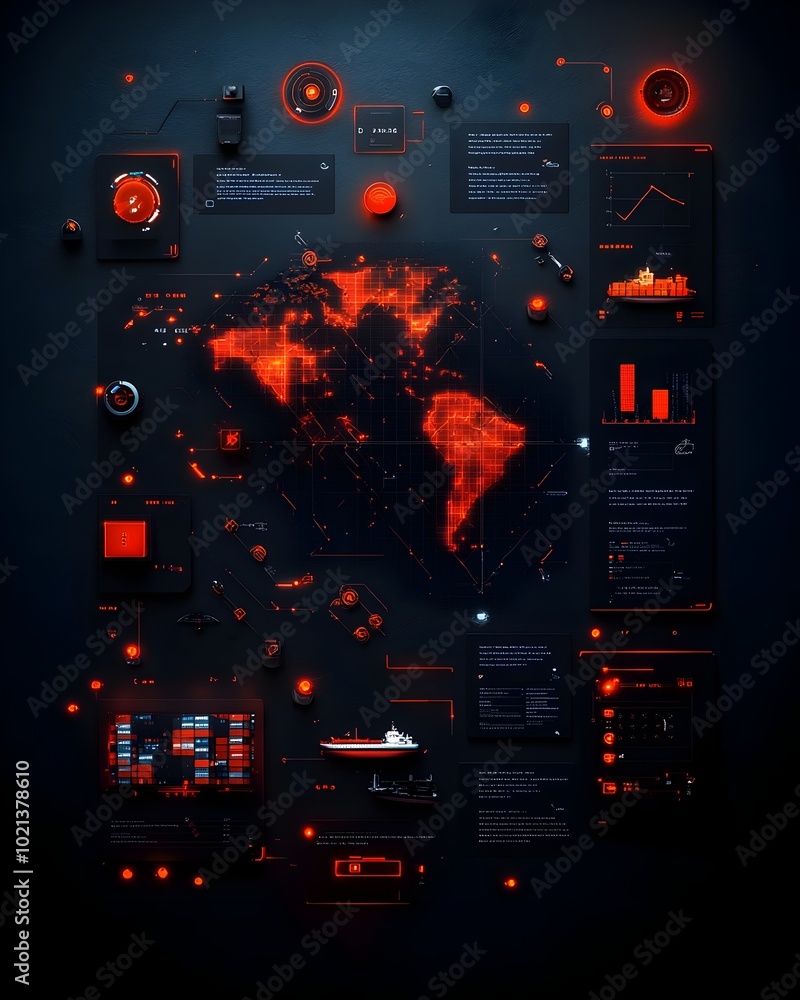 Poster a visually striking and technologically advanced ai driven logistics ecosystem featuring intuitive d