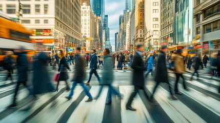 Vibrant Urban Life as a Symphony of Motion and People