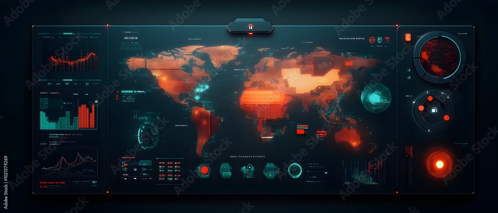 Poster ai powered global logistics command center with holistic visualization of worldwide export import fl