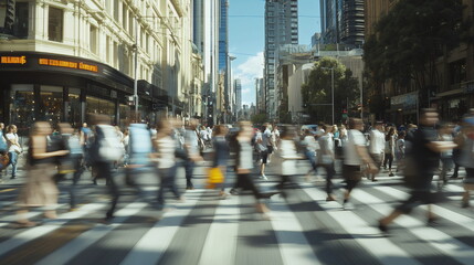 Vibrant Urban Life as a Symphony of Motion and People