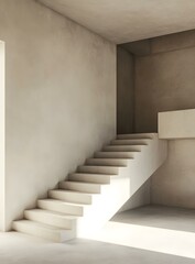 Minimalist Concrete Staircase in a Modern Interior Design