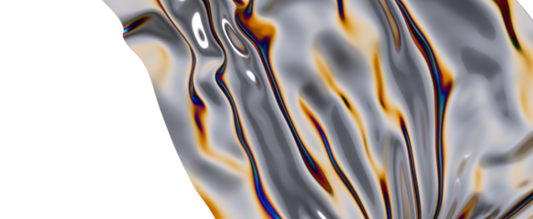 Shimmering metallic fabric catching the light with a rainbow of colors