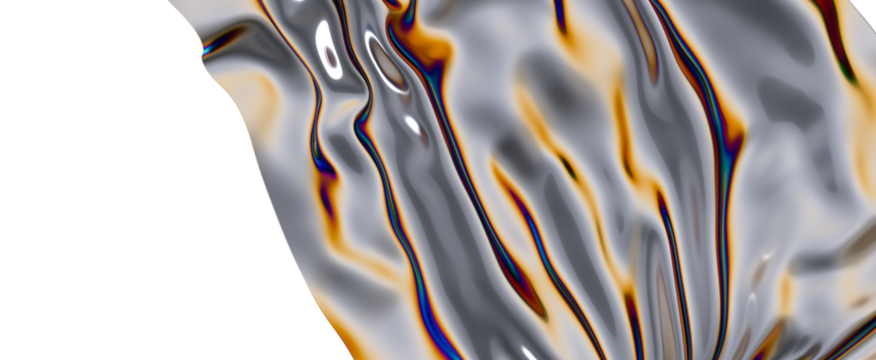 Shimmering metallic fabric catching the light with a rainbow of colors