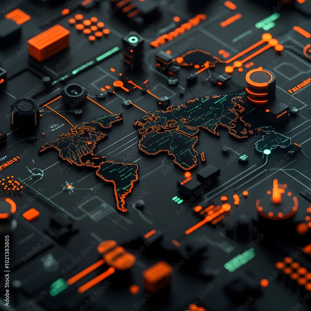 Poster cutting edge global logistics network seamless delivery and trade visualization dynamic data overlay
