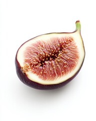 Figs Isolated. Ripe, Sliced Fig on White Background. Sweet and Delicious Food Concept