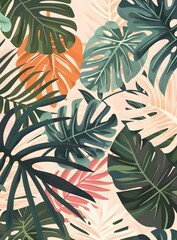Tropical Leaves Pattern Background