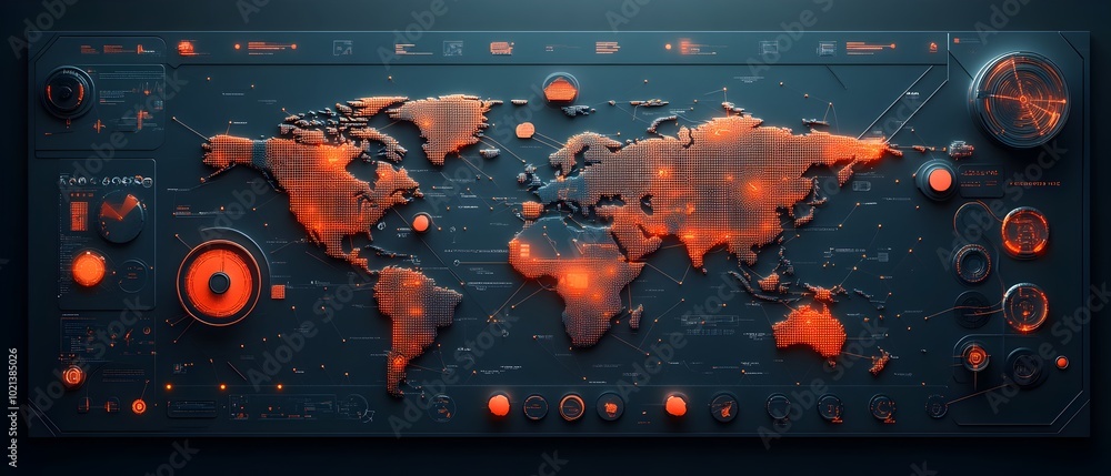 Poster cutting edge ai powered logistics management comprehensive visualization of global supply networks c