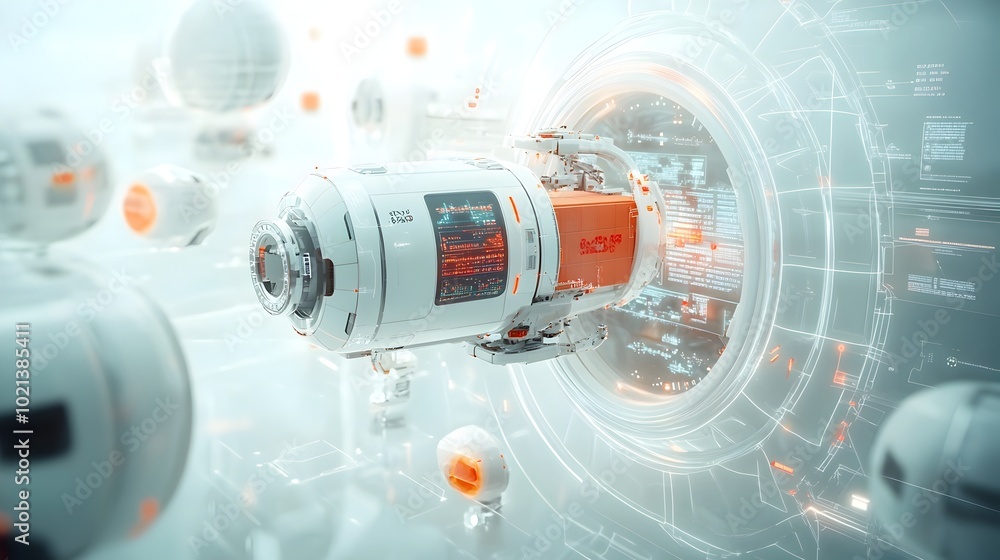 Poster autonomous ai powered global logistics network with robotic cargo transports maneuvering through fut