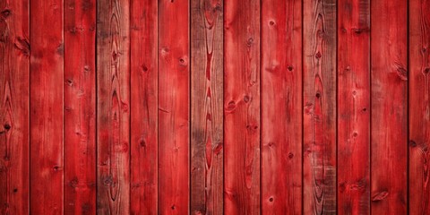 Fototapeta premium Red Wooden Planks With Natural Grain And Knots, A Rustic Texture For Backgrounds And Designs