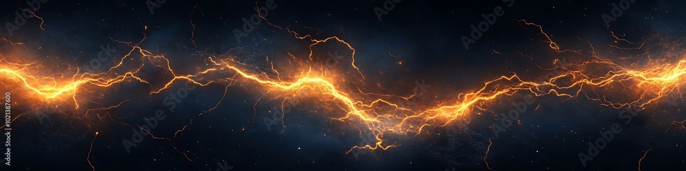 Poster a dynamic, abstract lightning pattern with a large dark area for text