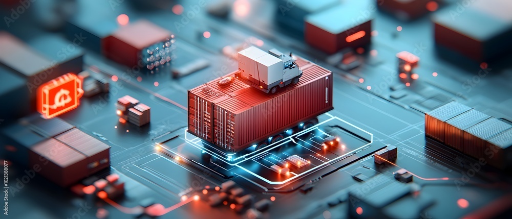 Poster advanced logistics platform consolidating worldwide supply networks real time data tracking of conta