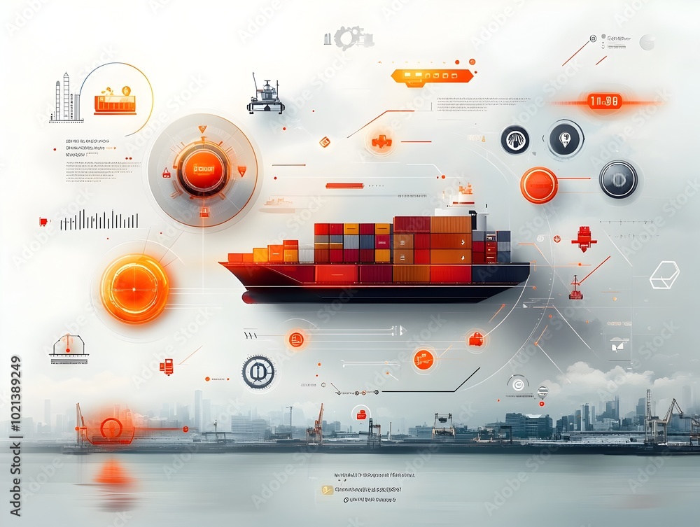 Poster ai enhanced global logistics ecosystem comprehensive data mapping real time container ship tracking 