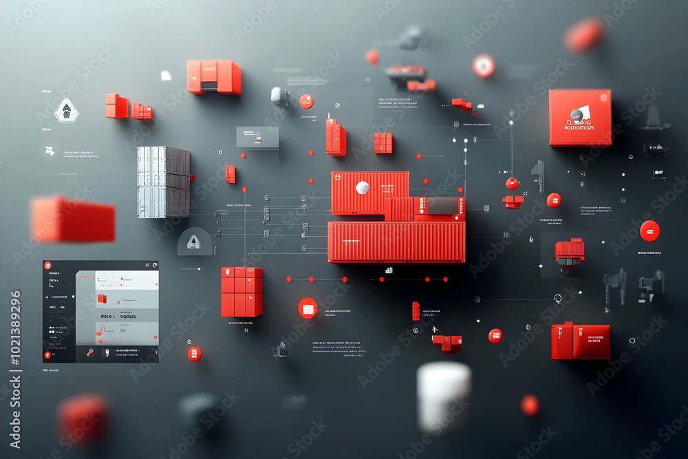 Poster innovative logistics platform revolutionizes worldwide distribution networks with intricate visualiz