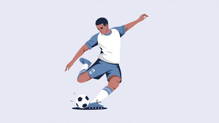 Fototapeta premium Soccer Player Kicking Ball Action Sports Illustration
