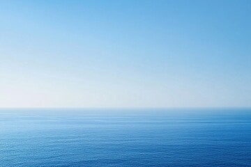 Calm Blue Ocean Water Surface with Clear Sky