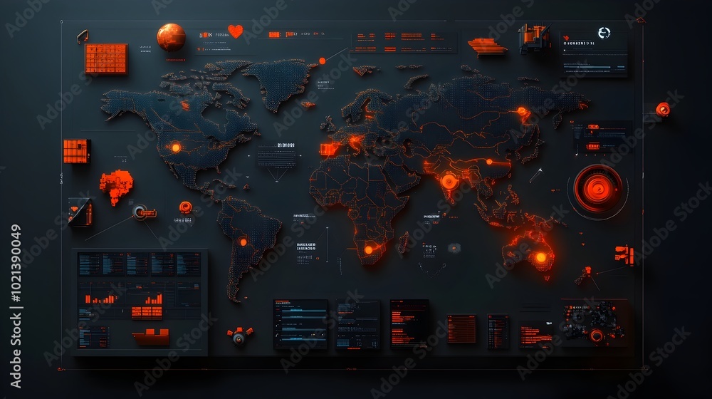 Poster futuristic digital artwork showcasing ai powered logistics solutions that optimize global supply cha