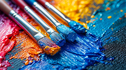 Fototapeta premium A Play of Colors and Brushes