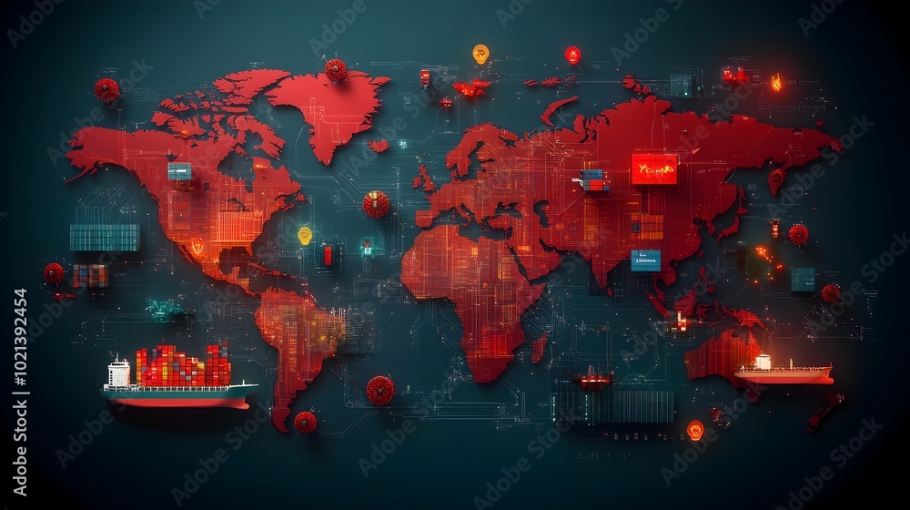 Poster ai enabled logistics transform worldwide delivery through detailed data visualization of complex sup