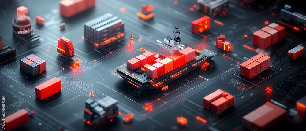 Poster advanced logistics platform consolidating worldwide supply networks with real time data tracking of 