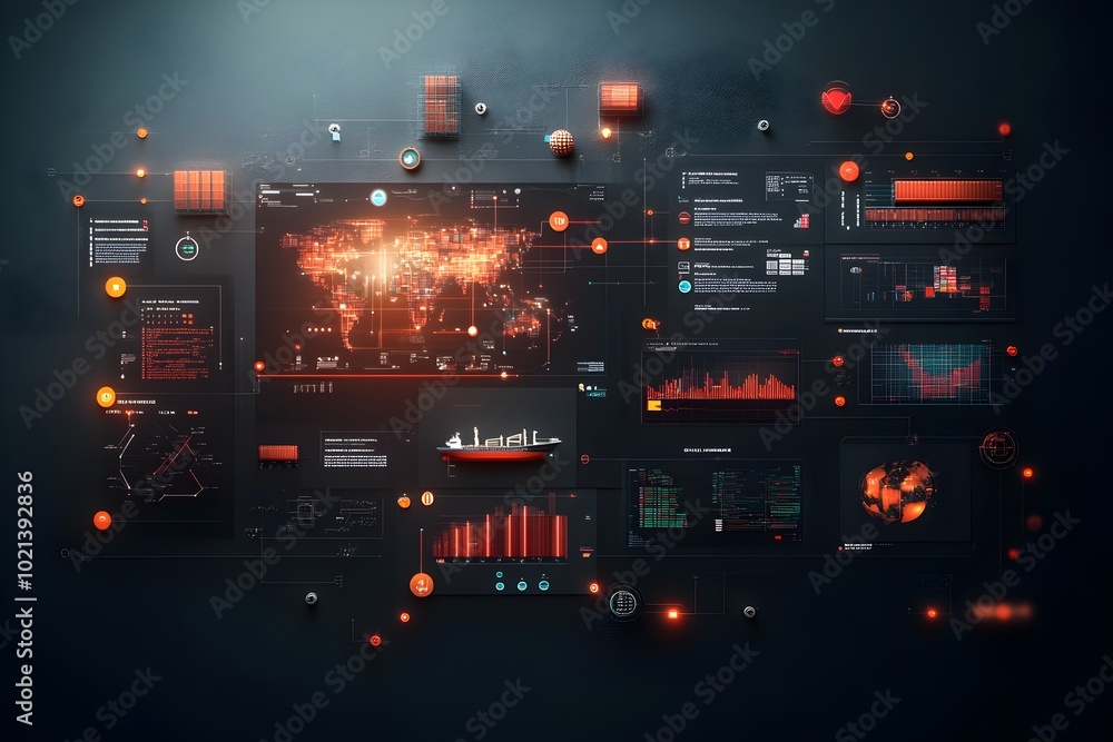 Poster coordinated global supply networks and container ship management systems powered by data centric con
