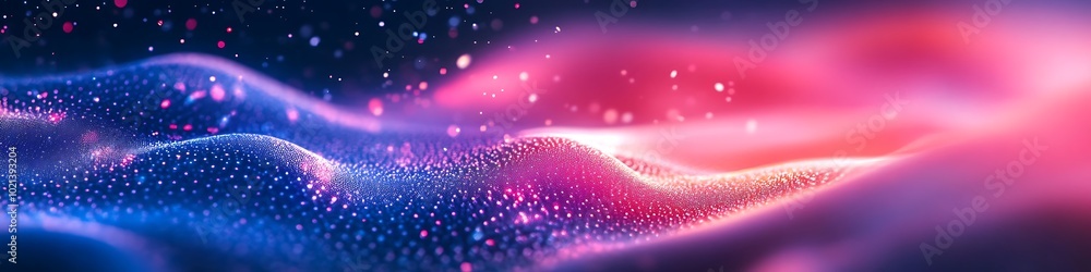 Poster a dynamic, abstract waveform pattern with a smooth area for text