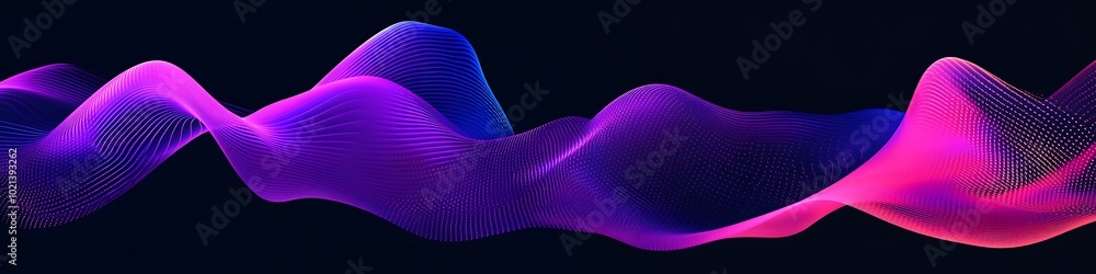 Poster a dynamic, abstract waveform pattern with a smooth area for text