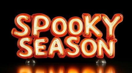 HAPPY HALLOWEEN : Neon signage "Spooky Season", Signage. Poster. Banner. Decoration. 