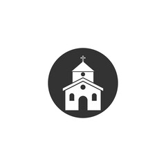 Church flat icon isolated on transparent background
