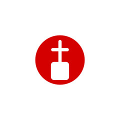 Church with holy cross icon isolated on transparent background