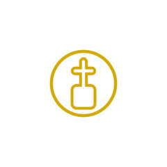 Church with holy cross icon isolated on transparent background