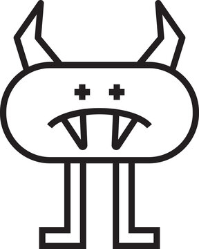 recommend clip art: Cute Monster Character Line Art