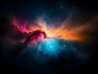 Fototapeta premium Majestic nocturnal sky featuring glowing star clusters ethereal gas clouds and otherworldly illumination Sweeping celestial vistas captured with low light in crystalline clarity