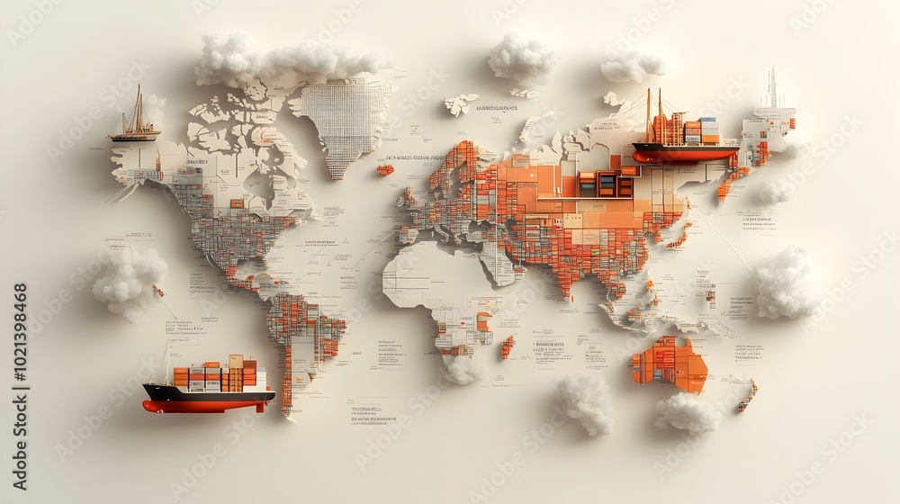 Poster cutting edge digital showcasing an ai enabled international logistics network with data driven suppl