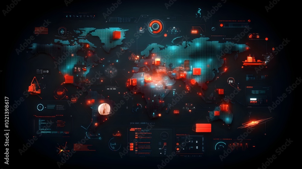 Poster cutting edge holographic interface tracking ai driven supply chain data visualization streamlined wo